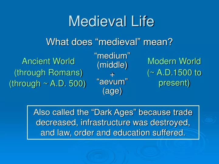 medieval life