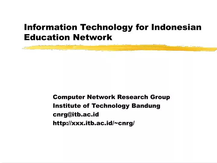 information technology for indonesian education network