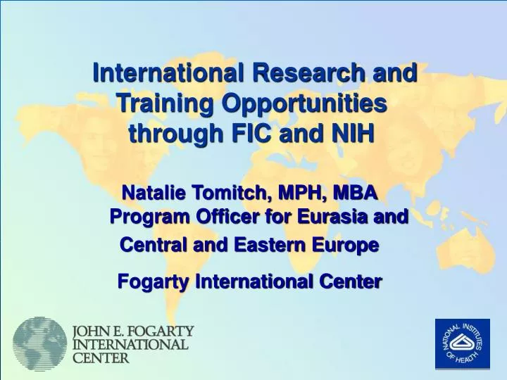 international research and training opportunities through fic and nih
