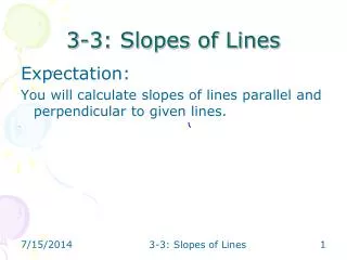 3-3: Slopes of Lines