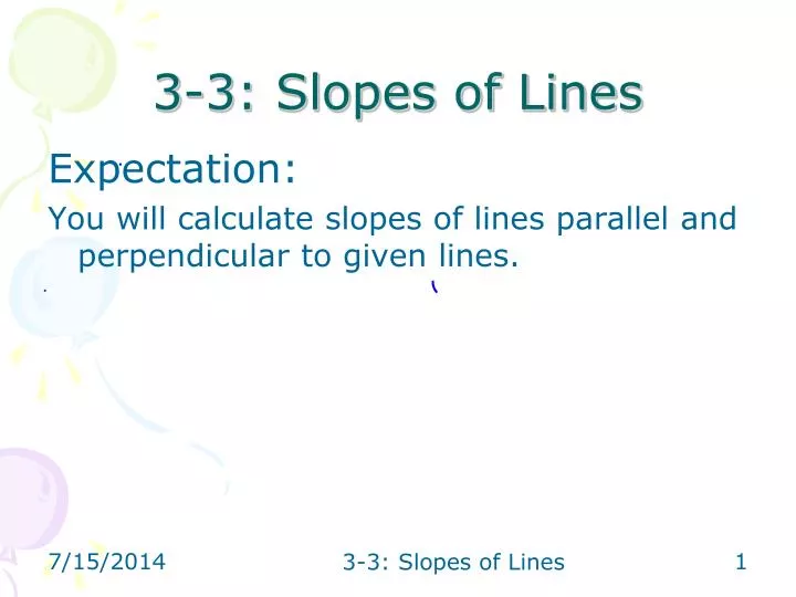3 3 slopes of lines