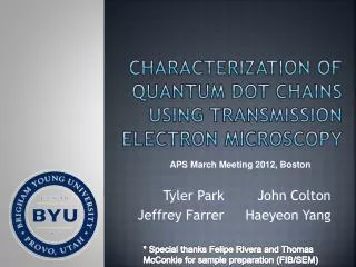Characterization of quantum dot chains using transmission electron microscopy