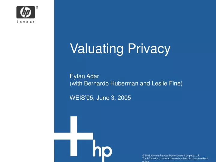 valuating privacy