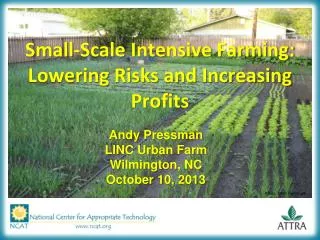 Small-Scale Intensive Farming: Lowering Risks and Increasing Profits