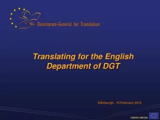 Translating for the English Department of DGT