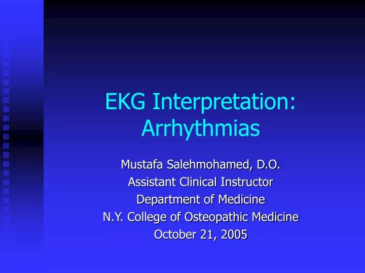 ekg interpretation arrhythmias