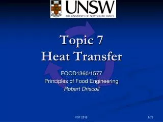 Topic 7 Heat Transfer