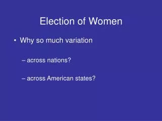 Election of Women