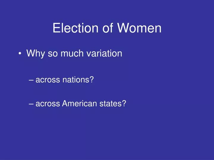 election of women