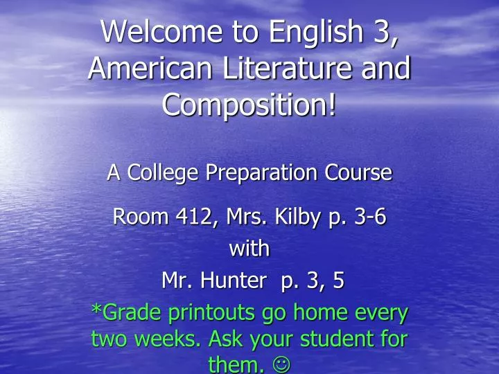 welcome to english 3 american literature and composition a college preparation course