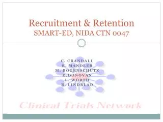 Recruitment &amp; Retention SMART-ED, NIDA CTN 0047