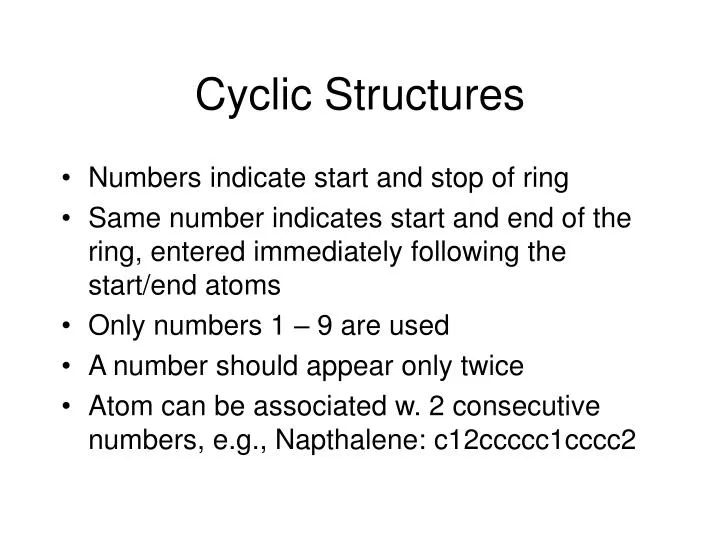 cyclic structures