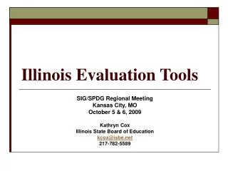 Illinois Evaluation Tools