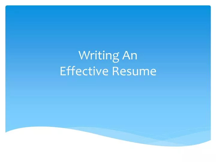 writing an effective resume