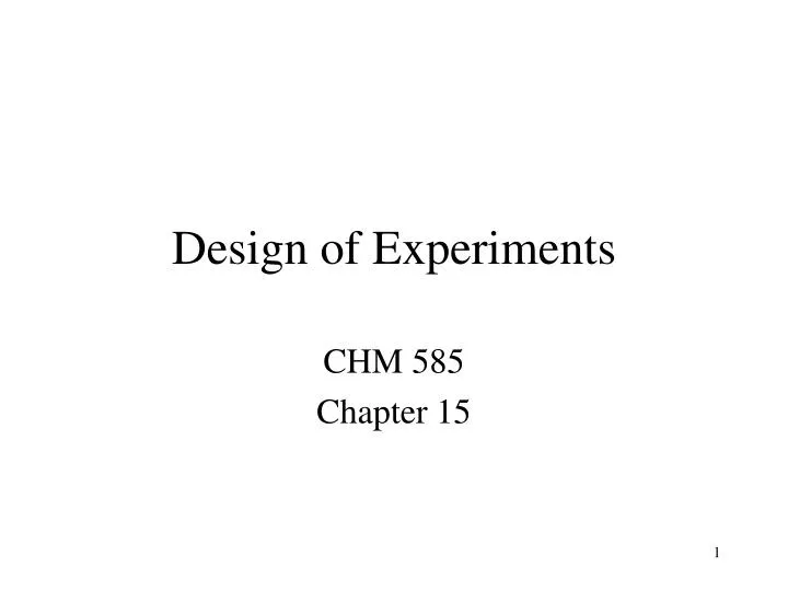 design of experiments