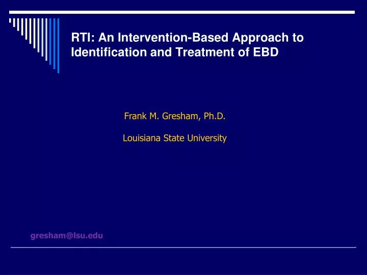 rti an intervention based approach to identification and treatment of ebd
