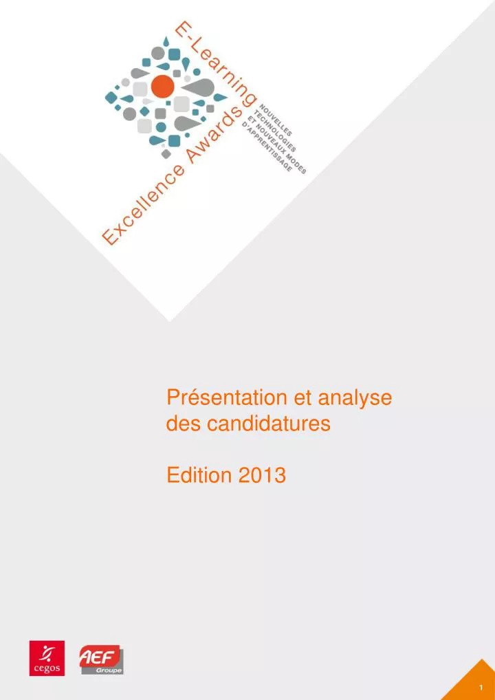 pr sentation et analyse des candidatures edition 2013
