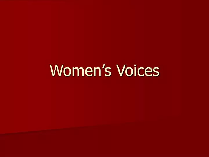 women s voices