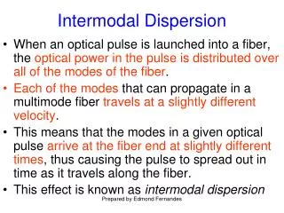 Intermodal Dispersion