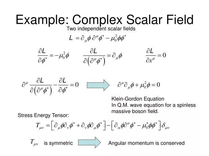 example complex scalar field
