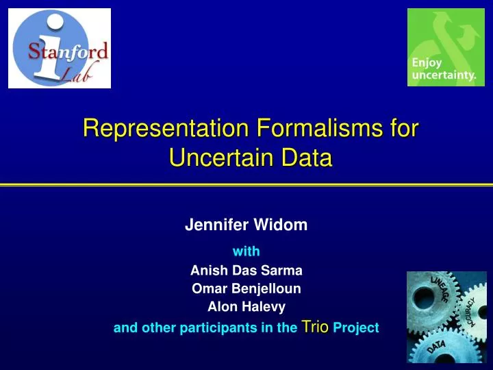 representation formalisms for uncertain data