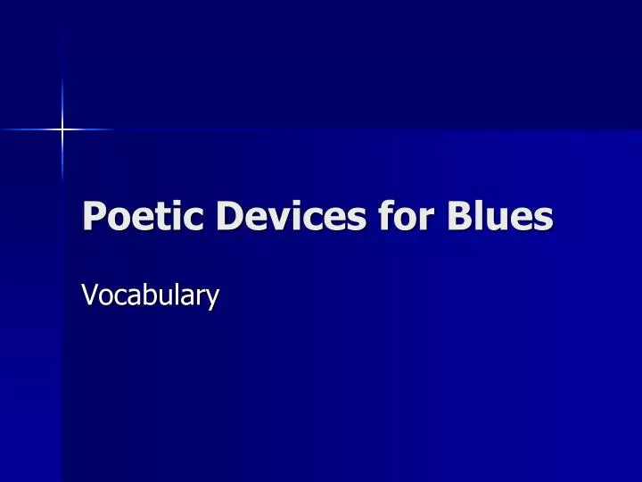poetic devices for blues