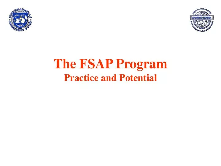 the fsap program practice and potential