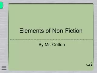 Elements of Non-Fiction
