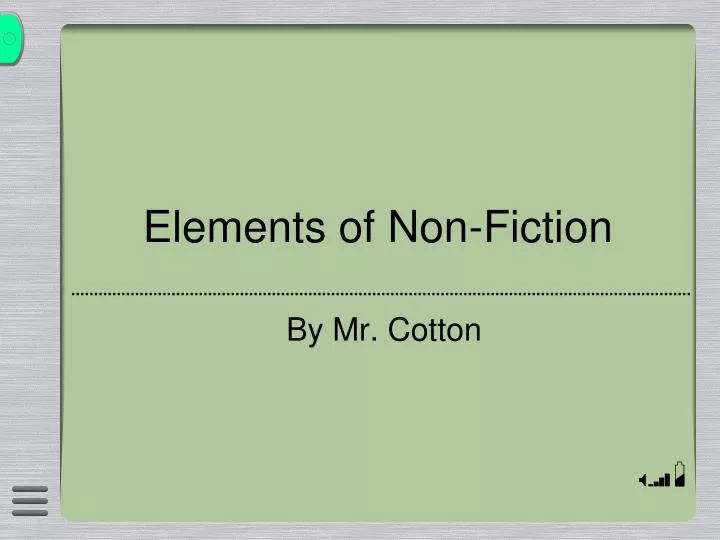 elements of non fiction