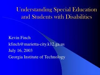 Understanding Special Education and Students with Disabilities