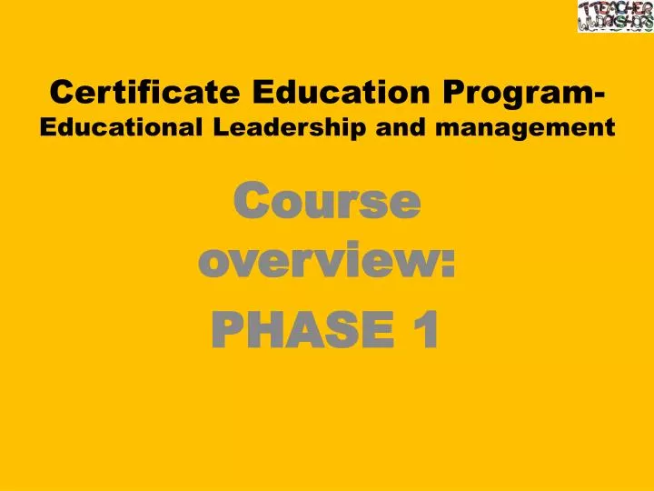 certificate education program educational leadership and management
