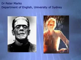 Dr Peter Marks Department of English, University of Sydney