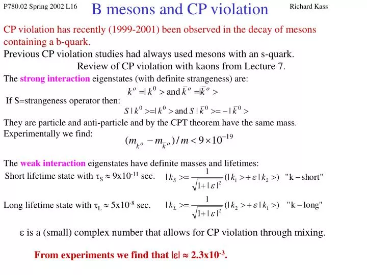 b mesons and cp violation