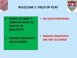 RULE/LAW 1: FIELD OF PLAY