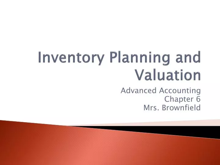 inventory planning and valuation