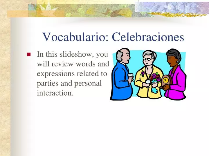vocabulario celebraciones