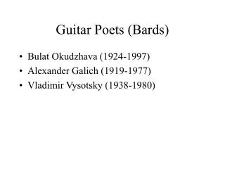 Guitar Poets (Bards)