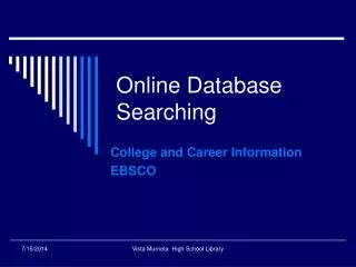 Online Database Searching