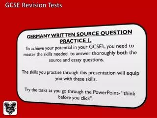 GERMANY WRITTEN SOURCE QUESTION PRACTICE 1.