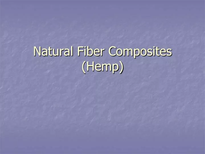 natural fiber composites hemp