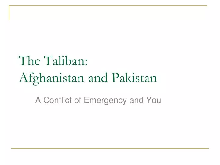 the taliban afghanistan and pakistan