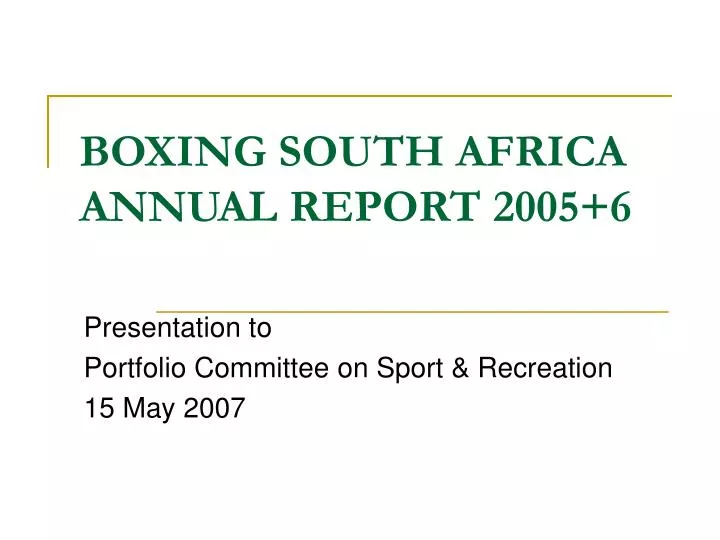 boxing south africa annual report 2005 6