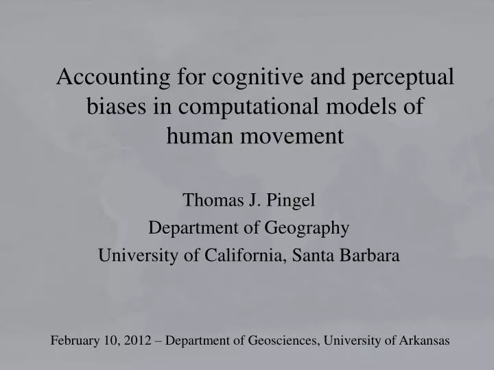 accounting for cognitive and perceptual biases in computational models of human movement