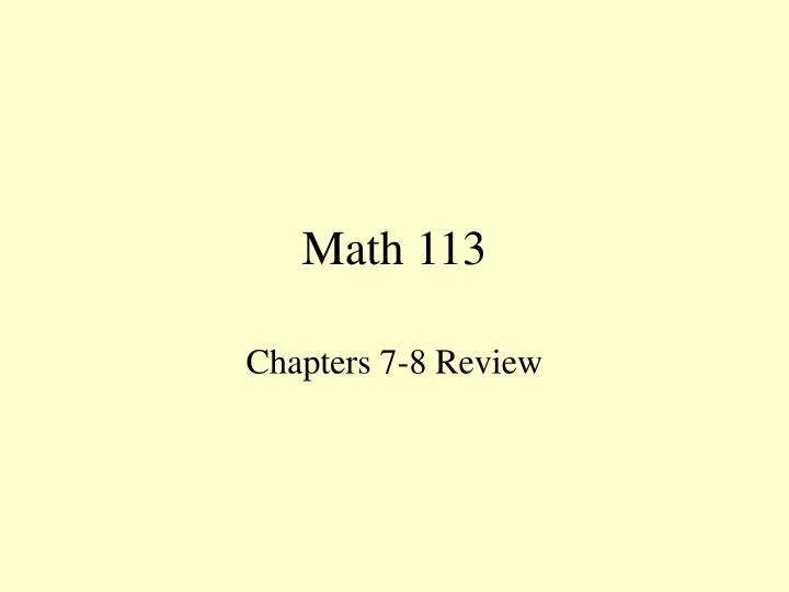 math 113