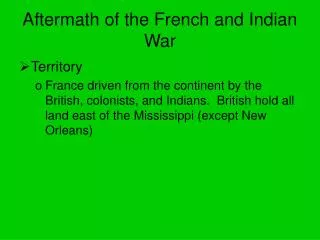 Aftermath of the French and Indian War
