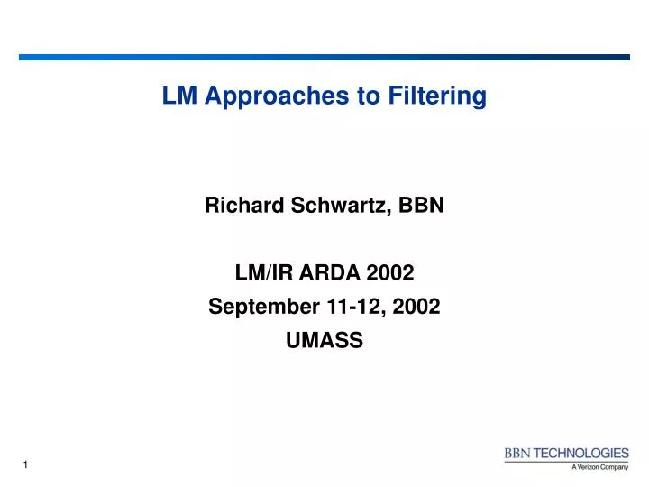 lm approaches to filtering