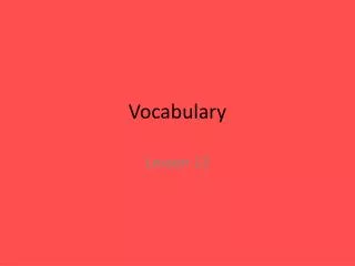 vocabulary