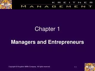 Chapter 1 Managers and Entrepreneurs