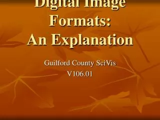 Digital Image Formats: An Explanation