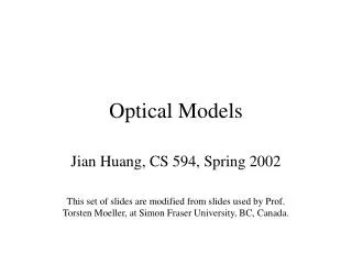 Optical Models